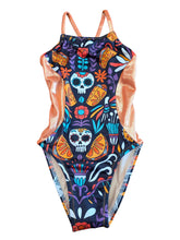 Load image into Gallery viewer, Sleek - Day of the Dead (with orange sparkle side panels) - 24