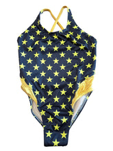 Load image into Gallery viewer, Sporty - Yellow Stars with yellow sparkle hip splices - 26
